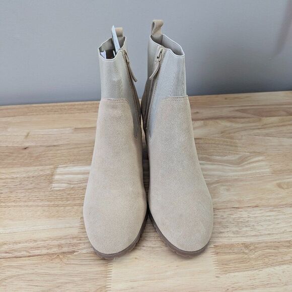 Violet & Red | Loaded Knit Cuff Bootie (Tan) 9 - Picture 1 of 6